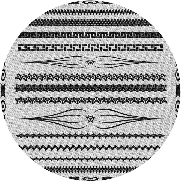 Square Patterned Carbon Gray Rug, pat2153gry