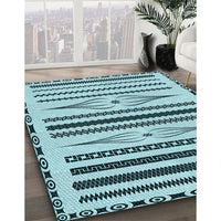 Patterned Blue Rug, pat2153lblu