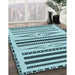 Patterned Blue Rug in Family Room, pat2153lblu