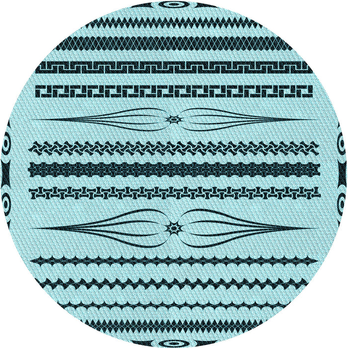 Square Patterned Blue Rug, pat2153lblu