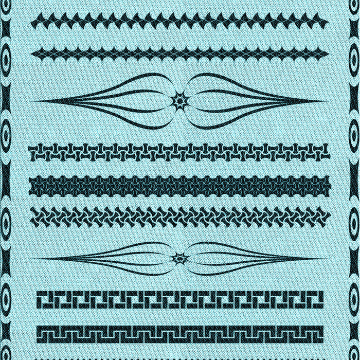 Machine Washable Transitional Blue Rug, wshpat2153lblu