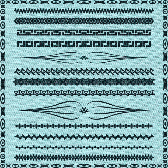 Round Patterned Blue Rug, pat2153lblu