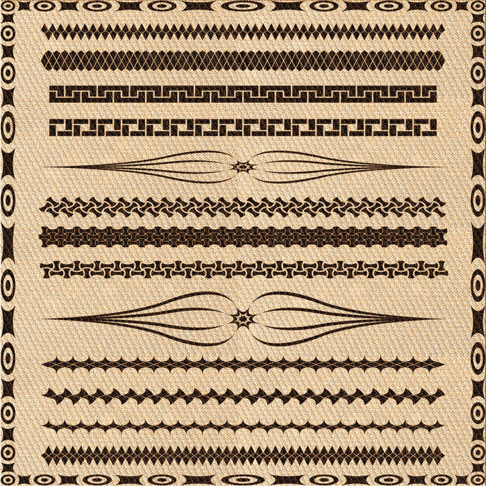 Round Patterned Saddle Brown Rug, pat2153org