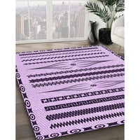 Patterned Blossom Pink Rug, pat2153pur