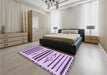 Patterned Blossom Pink Rug in a Bedroom, pat2153pur