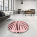 Round Patterned Pink Rug in a Office, pat2153rd