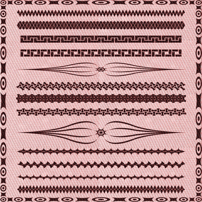 Round Machine Washable Transitional Pink Rug, wshpat2153rd