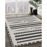 Patterned Gray Novelty Rug, pat2153