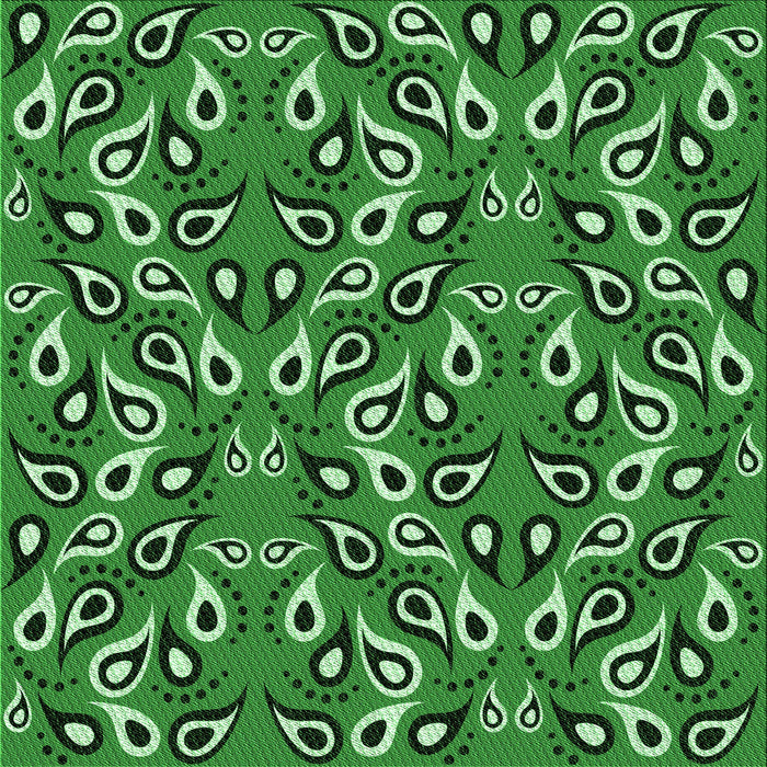 Round Patterned Deep Emerald Green Rug, pat2154grn