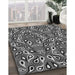 Machine Washable Transitional Dark Gray Black Rug in a Family Room, wshpat2154gry