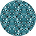 Square Machine Washable Transitional Medium Teal Green Rug in a Living Room, wshpat2154lblu