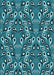 Patterned Medium Teal Green Rug, pat2154lblu