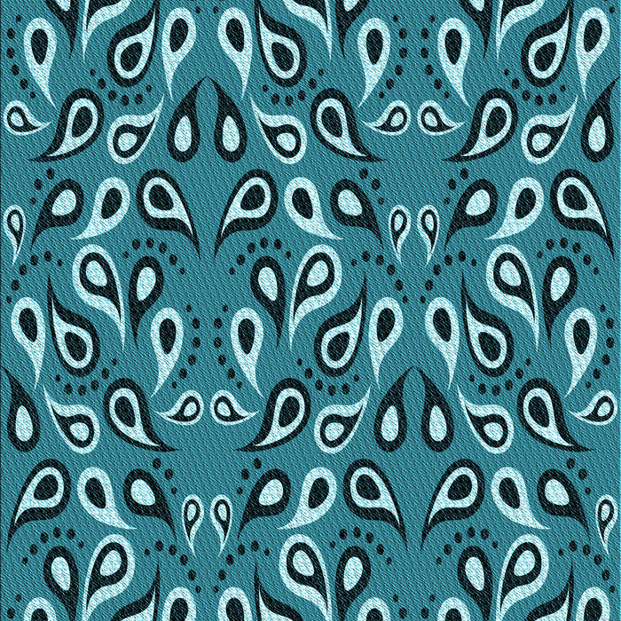 Patterned Medium Teal Green Rug, pat2154lblu