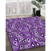 Patterned Purple Rug in Family Room, pat2154pur