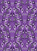 Machine Washable Transitional Purple Rug, wshpat2154pur