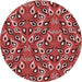 Square Patterned Cranberry Red Rug, pat2154rd