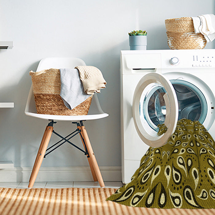 Machine Washable Transitional Bakers Brown Rug in a Washing Machine, wshpat2154yw