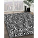 Machine Washable Transitional Charcoal Black Rug in a Family Room, wshpat2154