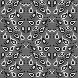 Square Patterned Charcoal Black Novelty Rug, pat2154