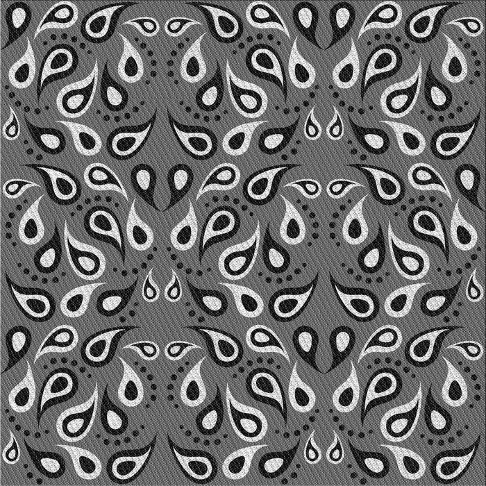 Square Patterned Charcoal Black Novelty Rug, pat2154