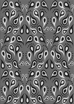 Patterned Charcoal Black Novelty Rug, pat2154
