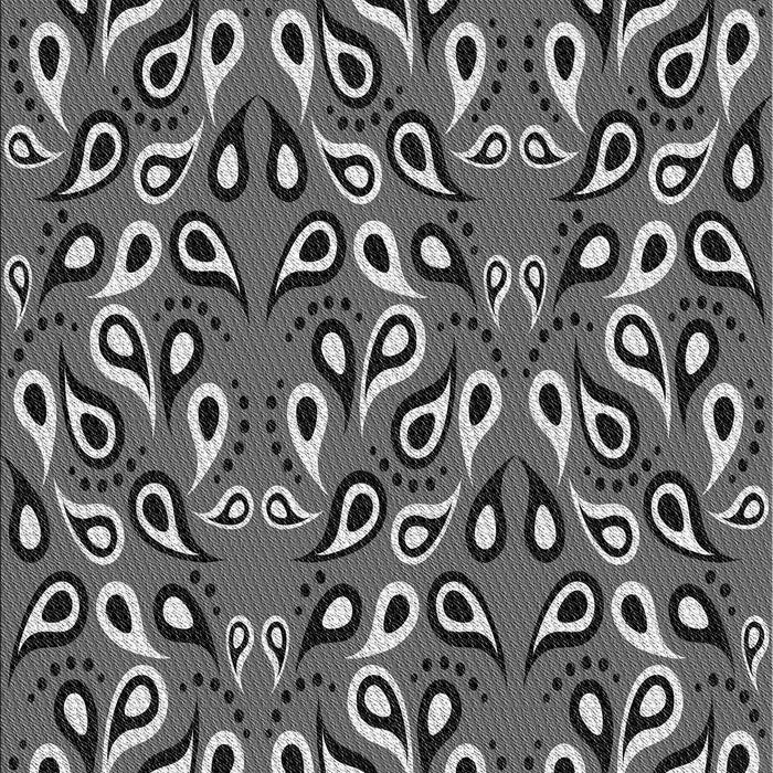 Patterned Charcoal Black Novelty Rug, pat2154