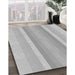 Machine Washable Transitional Platinum Silver Gray Rug in a Family Room, wshpat2155gry