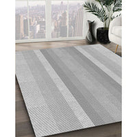 Patterned Platinum Silver Gray Rug, pat2155gry