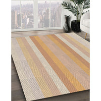 Patterned Deep Peach Orange Novelty Rug, pat2155