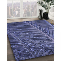 Patterned Medium Slate Blue Rug, pat2156blu