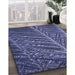 Patterned Medium Slate Blue Rug in Family Room, pat2156blu