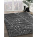 Patterned Charcoal Black Rug in Family Room, pat2156gry