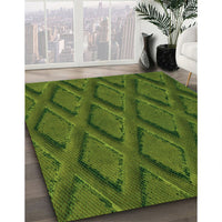 Patterned Dark Forest Green Rug, pat2157grn