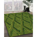 Patterned Dark Forest Green Rug in Family Room, pat2157grn