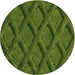 Square Patterned Dark Forest Green Rug, pat2157grn