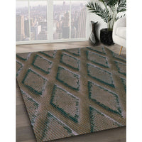 Patterned Milk Chocolate Brown Rug, pat2157lblu