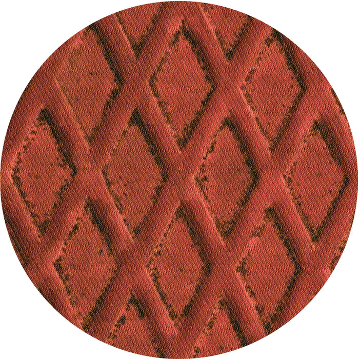 Square Patterned Orange Red Orange Rug, pat2157org