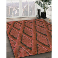 Patterned Orange Novelty Rug, pat2157