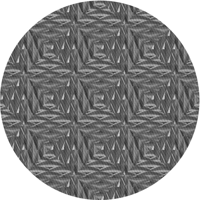 Square Patterned Black Rug, pat2158gry