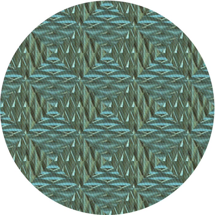 Square Patterned Mint Green Rug, pat2158lblu