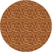 Square Patterned Neon Orange Rug, pat2158org