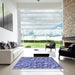 Machine Washable Transitional Denim Blue Rug in a Kitchen, wshpat2159blu