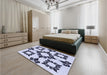 Patterned Lavender Blue Rug in a Bedroom, pat216blu