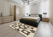 Patterned Coffee Brown Rug in a Bedroom, pat216brn