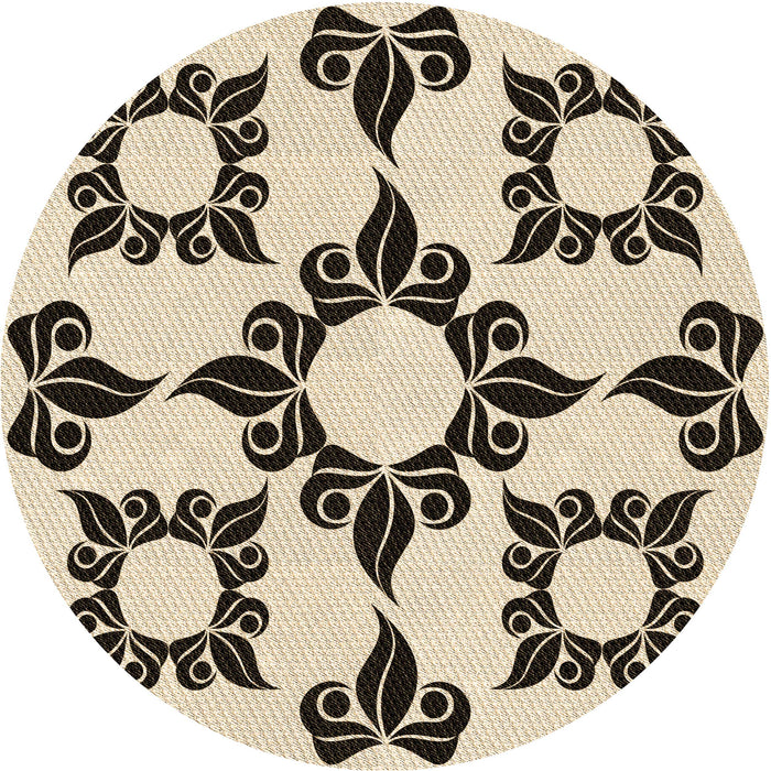 Square Patterned Coffee Brown Rug, pat216brn