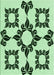 Machine Washable Transitional Mint Green Rug, wshpat216grn