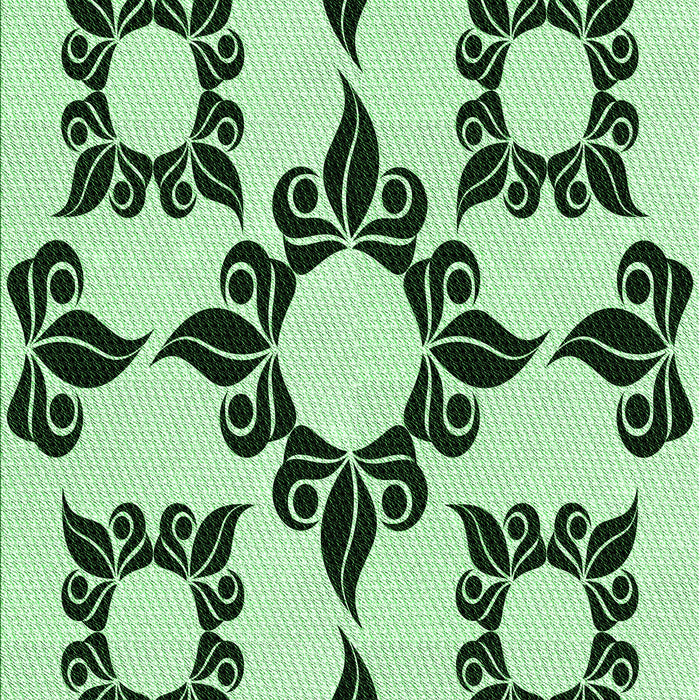 Machine Washable Transitional Mint Green Rug, wshpat216grn