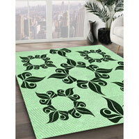 Patterned Mint Green Rug, pat216grn