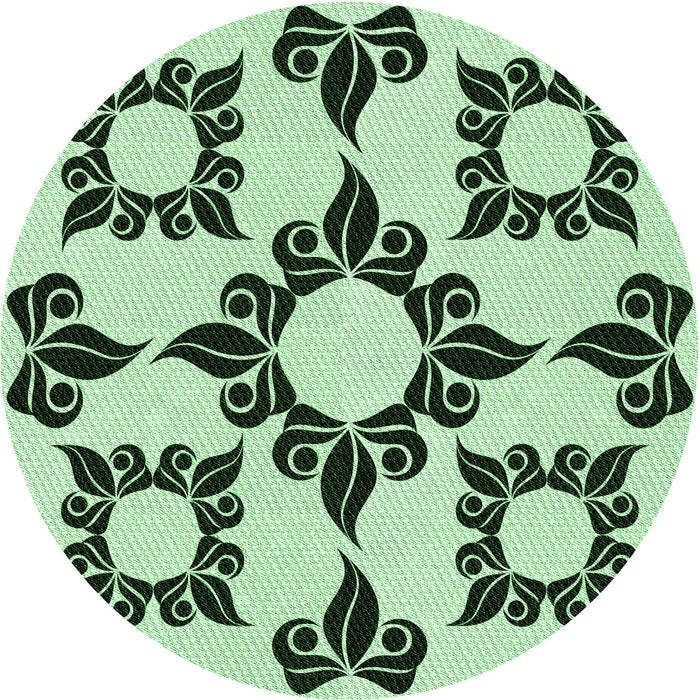 Square Machine Washable Transitional Mint Green Rug in a Living Room, wshpat216grn