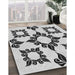 Patterned Carbon Gray Rug in Family Room, pat216gry